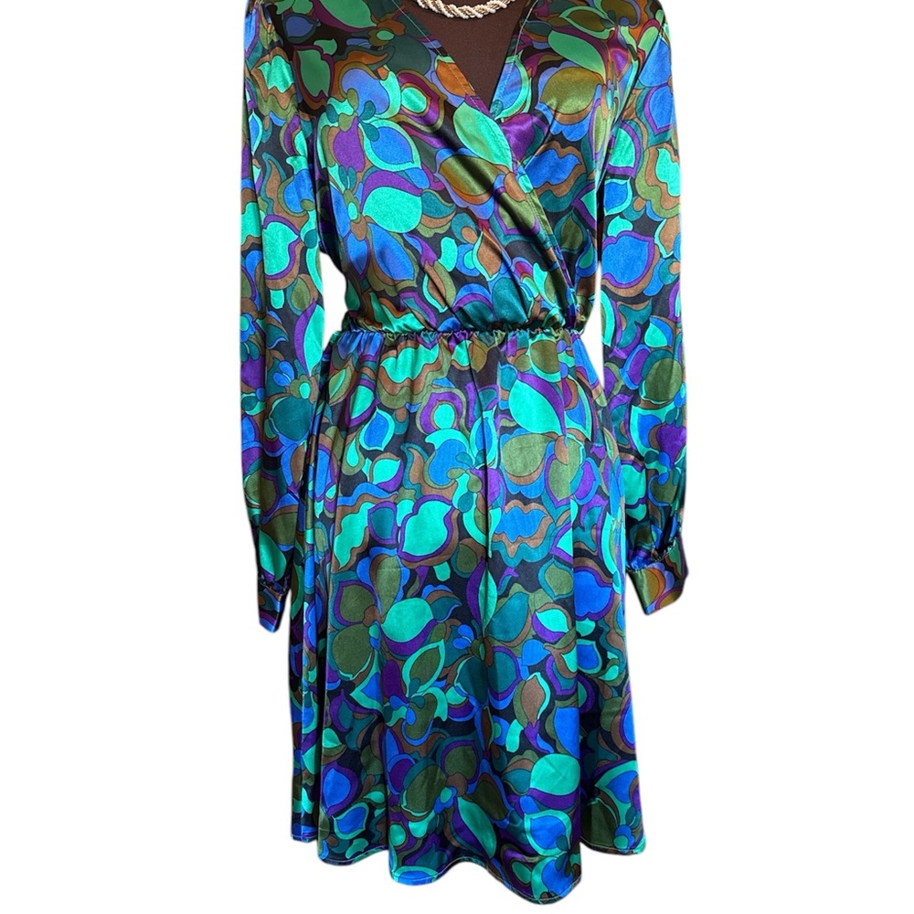 Blue and Green Patterned Dress